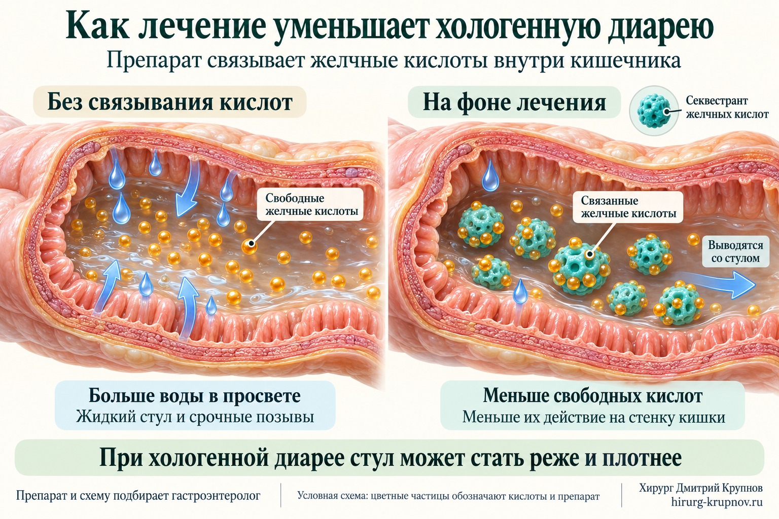 Как препараты связывают желчные кислоты в кишечнике и уменьшают диарею